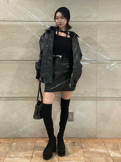 EMODA ロングブーツ　L EMODA】スクエアフィットロングブーツレディースファッションの