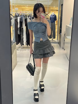 「厚底」｜塩山茉莉亜さん（レディース・169cm）の夏コーディネート