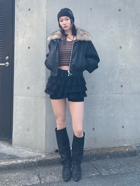 塩山茉莉亜さん（レディース・169cm）の冬コーディネート