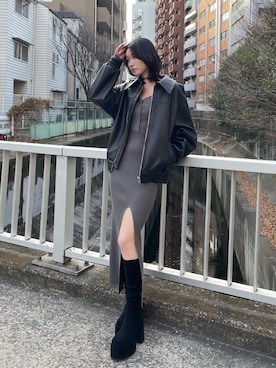 塩山茉莉亜さん（レディース・169cm）の冬コーディネート