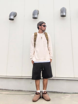 「430(フォーサーティ)のmko13046-SHORTY BEANIE ビーニー ニット帽(25-172)(ニットキャップ/ビーニー)」を使った、hasshi(ハッシー)さん(メンズ・173cm)の秋コーディネート