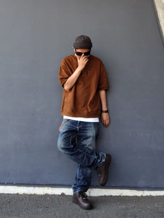 「430(フォーサーティ)のmko13046-SHORTY BEANIE ビーニー ニット帽(25-172)(ニットキャップ/ビーニー)」を使った、hasshi(ハッシー)さん(メンズ・173cm)の春コーディネート