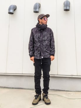 「アイテム（キャップ）」を使った、hasshi(ハッシー)さん（メンズ・172cm）の冬コーディネート