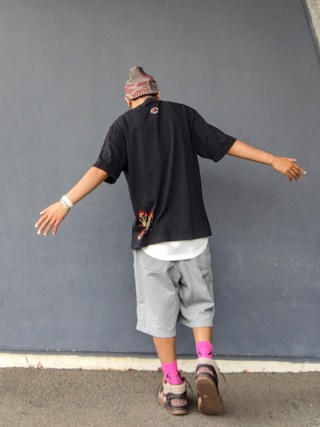 「Supreme （シュプリーム）のSupreme Overdyed Beanie "Red Camo"(26SS)（ニットキャップ/ビーニー）」を使った、hasshi(ハッシー)さん（メンズ・173cm）の夏コーディネート