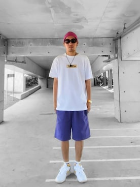 「アイテム（ニットキャップ/ビーニー）」を使った、hasshi(ハッシー)さん（メンズ・172cm）の夏コーディネート