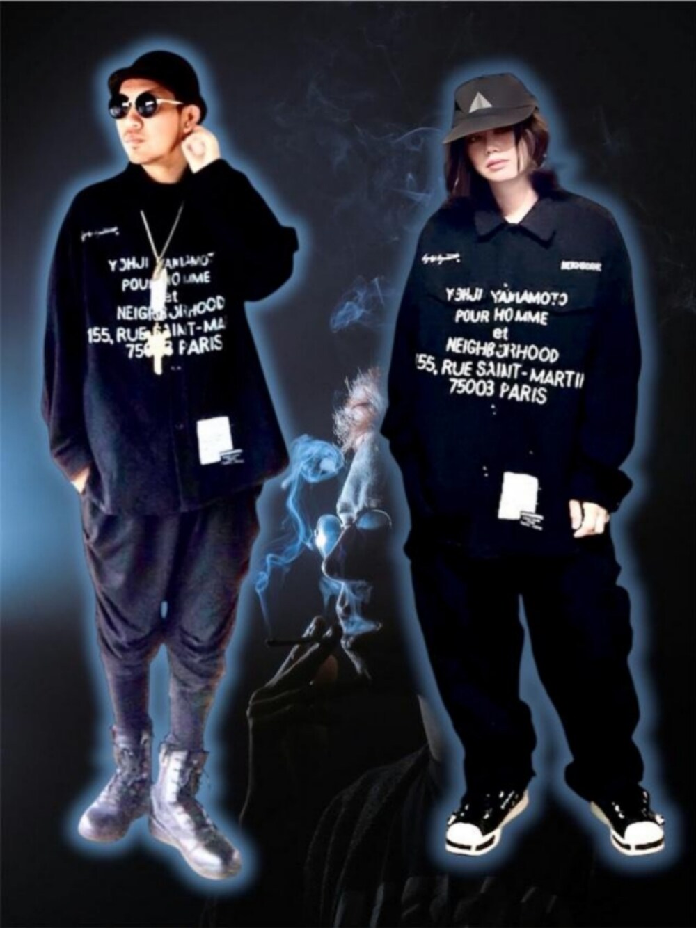 「サマンサ モスモス(Samansa Mos2)、stussy、タクティカルブーツ、モード、モードストリート」｜「ケンオリのアイテム（シャツ/ブラウス、ブラック系）」を使った、hasshi(ハッシー)さん（メンズ・172cm）の春コーディネートの1枚目の写真
