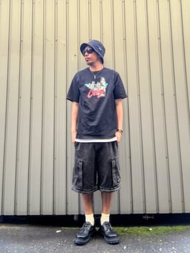 「HUF（ハフ）のアイテム」を使った、hasshi(ハッシー)さん（メンズ・173cm）の夏コーディネート