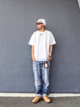 「MM6 Maison Margiela（ｴﾑｴﾑｼｯｸｽ ﾒｿﾞﾝ ﾏﾙｼﾞｪﾗ）のアイテム」を使った、hasshi(ハッシー)さん（メンズ・173cm）の夏コーディネート