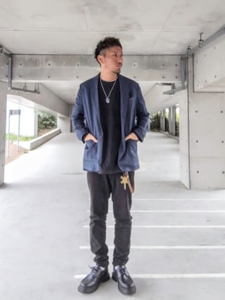 「UNIQLO（ユニクロ）のクルーネックT（長袖）（Tシャツ/カットソー）」を使った、hasshi(ハッシー)さん（メンズ・173cm）の春コーディネート