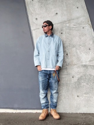 「Timberland（ティンバーランド）のTimberland ティンバーランド BASIC OX WP ベーシック　オックス　ウォータープルーフ A43ZR ABC-MART限定 *WHEAT/N（ブーツ）」を使った、hasshi(ハッシー)さん（メンズ・173cm）の春コーディネート