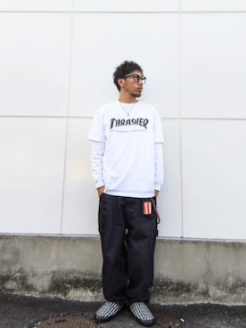 「HUF（ハフ）のアイテム」を使った、hasshi(ハッシー)さん（メンズ・173cm）の秋コーディネート