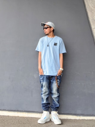 「Supreme (シュプリーム)のSupreme Frayed Logos Denim Camp Cap "Blue"(キャップ)」を使った、hasshi(ハッシー)さん(メンズ・173cm)の秋コーディネート