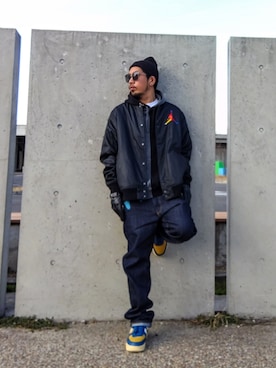 「UNDEFEATED (アンディフィーテッド)のアイテム」を使った、hasshi(ハッシー)さん(メンズ・172cm)の冬コーディネート