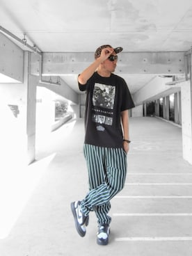 「STUSSY（ステューシー）のアイテム（キャップ）」を使った、hasshi(ハッシー)さん（メンズ・172cm・40代）の夏コーディネート
