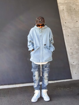 「アイテム（キャップ）」を使った、hasshi(ハッシー)さん（メンズ・172cm）の秋コーディネート