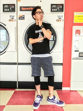 「龍馬Tシャツ」｜hasshi(ハッシー)さん（メンズ・172cm）の夏コーディネート