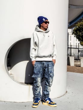 「アイテム（デニムパンツ）」を使った、hasshi(ハッシー)さん（メンズ・172cm・40代）の秋コーディネート