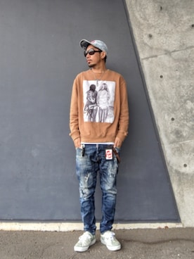 「Supreme （シュプリーム）のSupreme Frayed Logos Denim Camp Cap "Blue"（キャップ、ブルー系）」を使った、hasshi(ハッシー)さん（メンズ・173cm）の春コーディネート