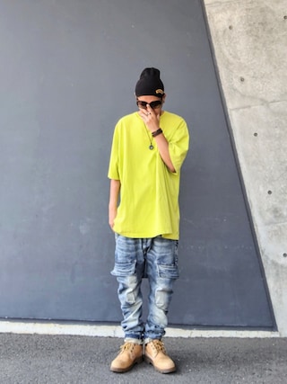 「Carhartt(カーハート)のcarhartt(カーハート) ビッグシルエット ポケット半袖 胸ロゴ ワッペン Tシャツ Workwear Pocket 1/2 Sleeve T-Shirts(Tシャツ/カットソー)」を使った、hasshi(ハッシー)さん(メンズ・173cm)の秋コーディネート