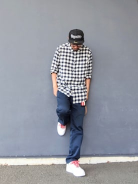 「Supreme （シュプリーム）のアイテム」を使った、hasshi(ハッシー)さん（メンズ・173cm）の夏コーディネート