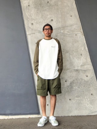 「430（フォーサーティ）のmko13046-SHORTY BEANIE ビーニー ニット帽(25-172)（ニットキャップ/ビーニー）」を使った、hasshi(ハッシー)さん（メンズ・173cm）の春コーディネート