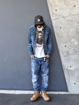 「アイテム（帽子）」を使った、hasshi(ハッシー)さん（メンズ・173cm）の春コーディネート