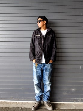 「アイテム（サングラス）」を使った、hasshi(ハッシー)さん（メンズ・172cm）の秋コーディネート