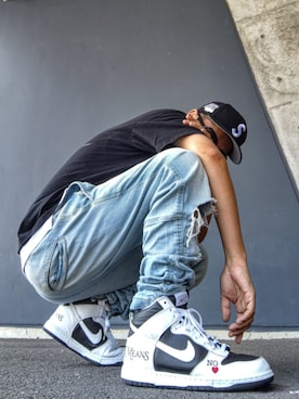 「Supreme （シュプリーム）のSupreme World Famous S Logo 6-Panel (25SS)（キャップ、ブラック系）」を使った、hasshi(ハッシー)さん（メンズ・173cm）の夏コーディネート