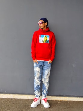 「アイテム（スニーカー）」を使った、hasshi(ハッシー)さん（メンズ・172cm）の冬コーディネート