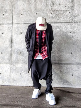 「アイテム（キャップ）」を使った、hasshi(ハッシー)さん（メンズ・173cm）の冬コーディネート