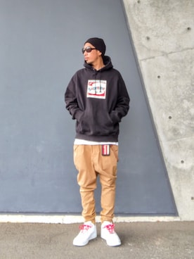 「Supreme （シュプリーム）のアイテム」を使った、hasshi(ハッシー)さん（メンズ・173cm）の春コーディネート