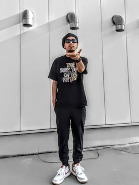 「NIKE（ナイキ）のAIR FORCE 1 `07 LV8（スニーカー）」を使った、hasshi(ハッシー)さん（メンズ・172cm）の夏コーディネート