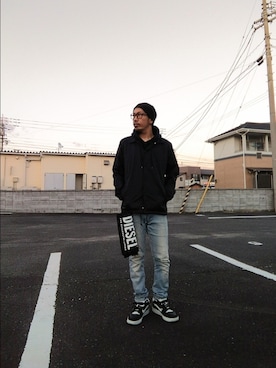 「ディーゼル」｜「アイテム（ジャケット/アウター）」を使った、hasshi(ハッシー)さん（メンズ・172cm）の秋コーディネート