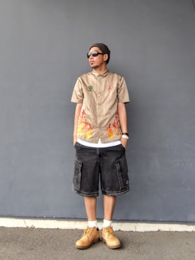 「Timberland（ティンバーランド）のアイテム」を使った、hasshi(ハッシー)さん（メンズ・173cm）の夏コーディネート