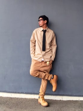 「Timberland（ティンバーランド）のアイテム」を使った、hasshi(ハッシー)さん（メンズ・173cm）の春コーディネート