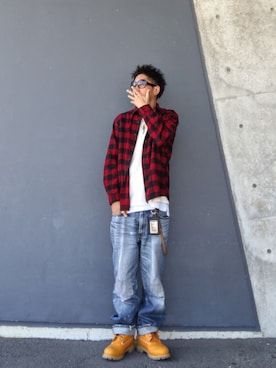 「RAGEBLUE（レイジブルー）のアイテム」を使った、hasshi(ハッシー)さん（メンズ・173cm）の秋コーディネート