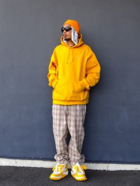 「Supreme （シュプリーム）のアイテム」を使った、hasshi(ハッシー)さん（メンズ・173cm）の冬コーディネート