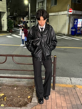 「CLEL（クレイル）のアイテム（シューズ）」を使った、Kotaさん（メンズ・172cm）の冬コーディネート