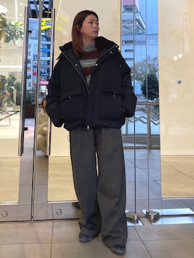 「アイテム（チノパンツ）」を使った、佐藤薫さん（レディース・162cm）の秋コーディネート