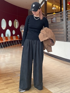 「Ungrid（アングリッド）のアイテム（ブルゾン）」を使った、佐藤薫さん（レディース・162cm）の秋コーディネート