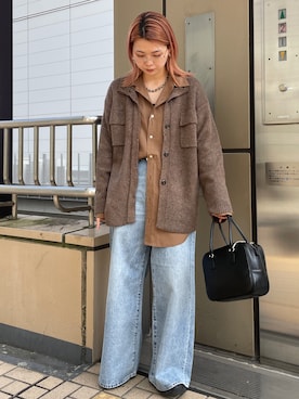 「Ungrid（アングリッド）のアイテム（カーディガン/ボレロ）」を使った、佐藤薫さん（レディース・162cm）の秋コーディネート