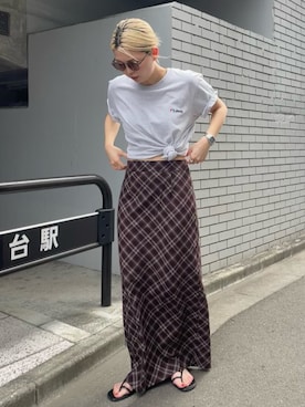 「Ungrid（アングリッド）のアイテム」を使った、佐藤薫さん（レディース・162cm）の夏コーディネート