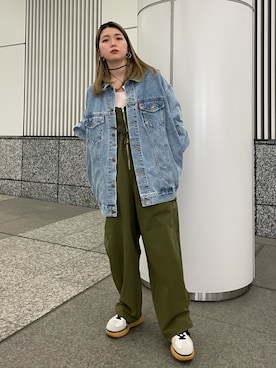 「Ungrid（アングリッド）のアイテム（サロペット/オーバーオール）」を使った、佐藤薫さん（レディース・162cm）の冬コーディネート