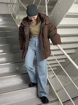 「スタッズ」｜「アイテム（ジャケット/アウター）」を使った、佐藤薫さん（レディース・162cm）の秋コーディネート