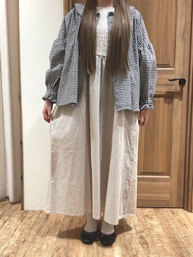 「Samansa Mos2（サマンサ モスモス）のモチーフレースワンピース（ワンピース）」を使った、だんごさん（レディース・150cm）の夏コーディネート