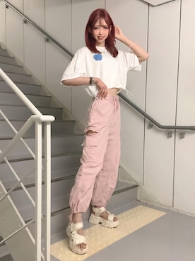 「アイテム（サンダル）」を使った、ゆみみんさん（レディース・171cm）の夏コーディネート