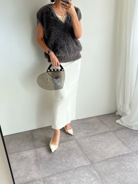 「AKTE（アクテ）のアイテム（ニット/セーター）」を使った、reeechan419さん（レディース・165cm）の夏コーディネート