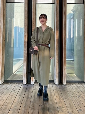 「RODE SKO」｜「アイテム（ワンピース）」を使った、REINAさん（レディース・162cm）の秋コーディネート