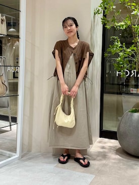「URBANRESEARCH」｜「アイテム（ワンピース/ドレス）」を使った、REINAさん（レディース・162cm）の夏コーディネート