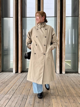 「秋」｜「アイテム（トレンチコート）」を使った、REINAさん（レディース・162cm）の秋コーディネート
